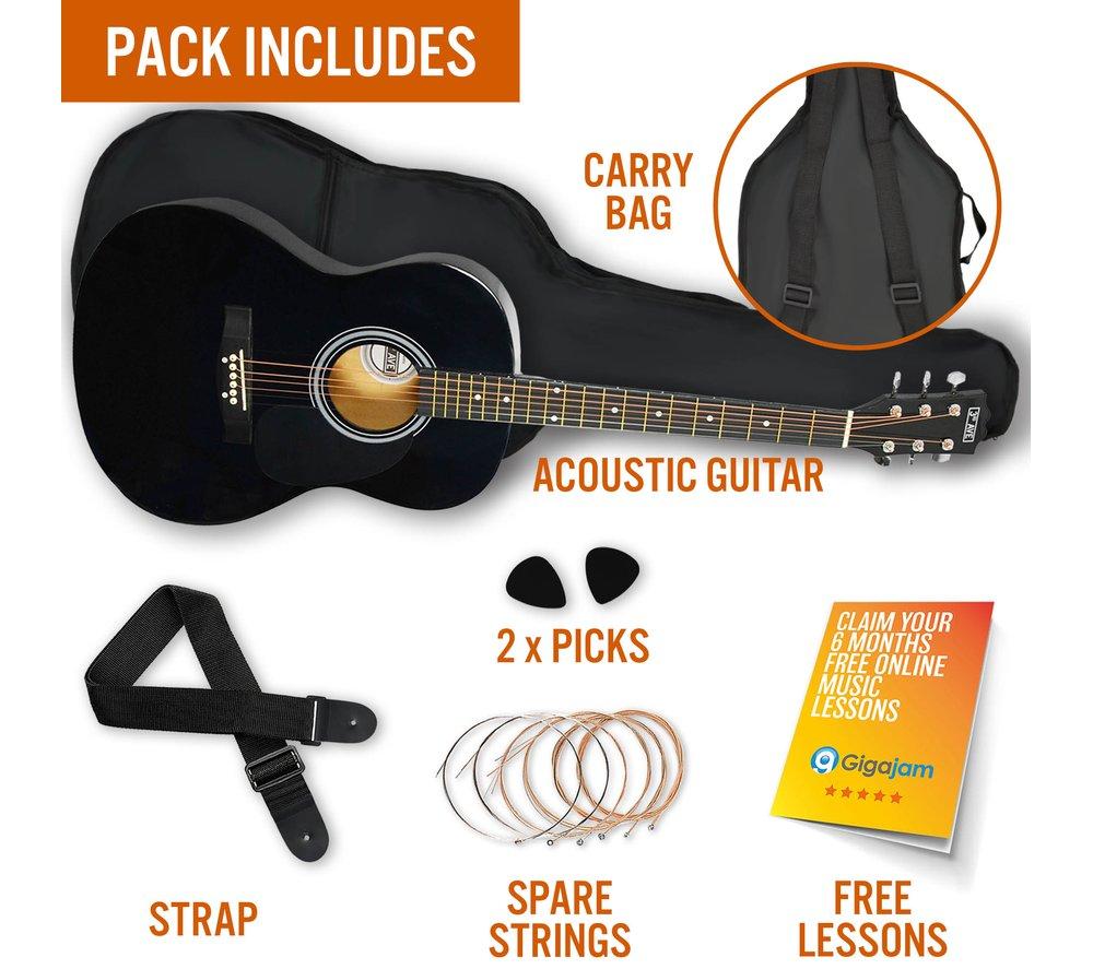 3RD AVENUE Full Size 4/4 Acoustic Guitar Bundle - Black image number 3 of 6