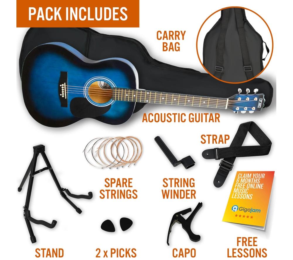 3RD AVENUE Full Size 4/4 Acoustic Guitar Ultimate Bundle - Blueburst image number 3 of 6