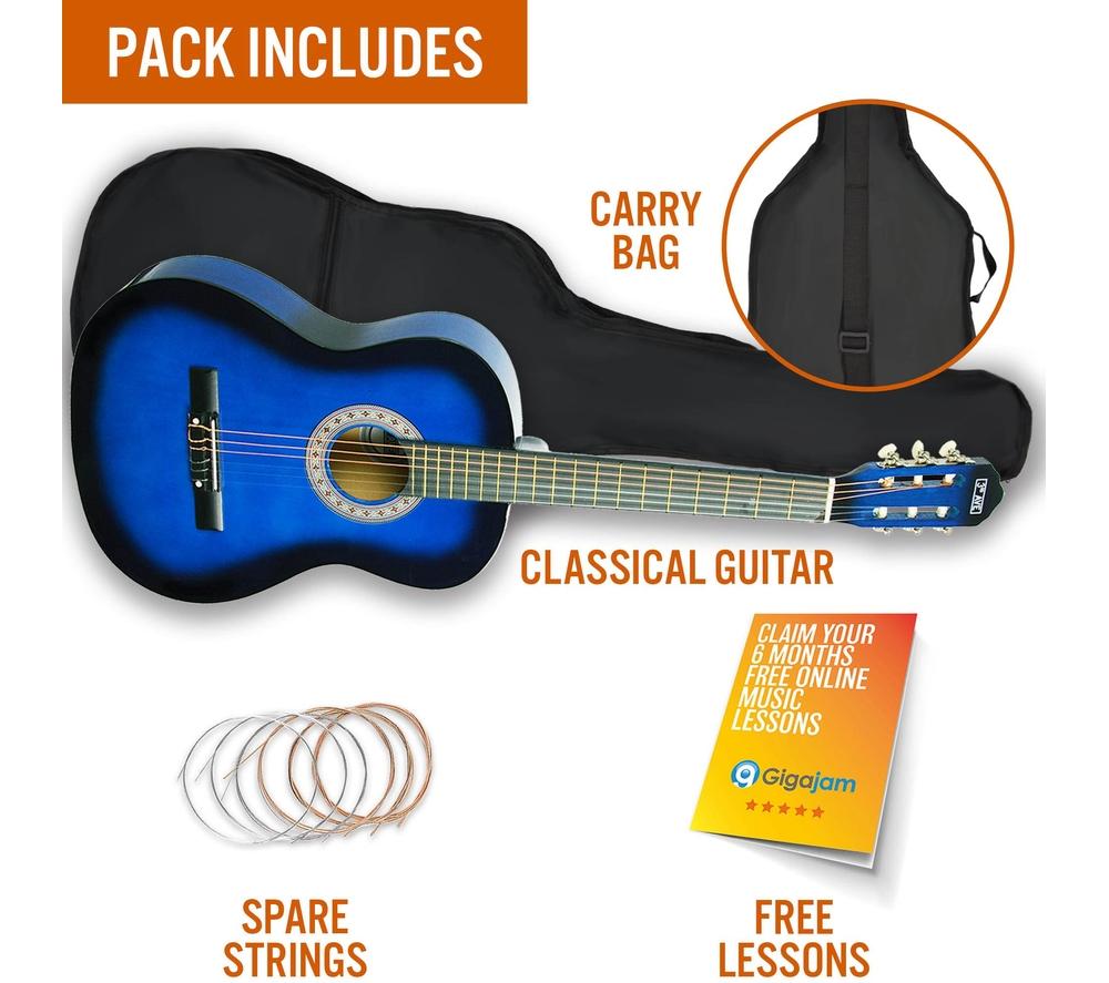 3RD AVENUE Full Size 4/4 Classical Guitar Bundle - Blueburst image number 3 of 6