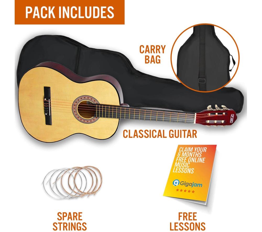 3RD AVENUE Full Size 4/4 Classical Guitar Bundle - Natural image number 3 of 6