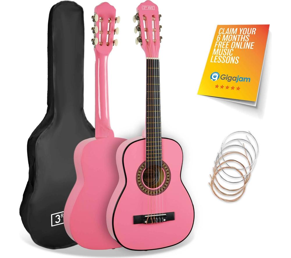 Buy 3RD AVENUE 1 4 Size Kids Classical Guitar Bundle Pink Currys