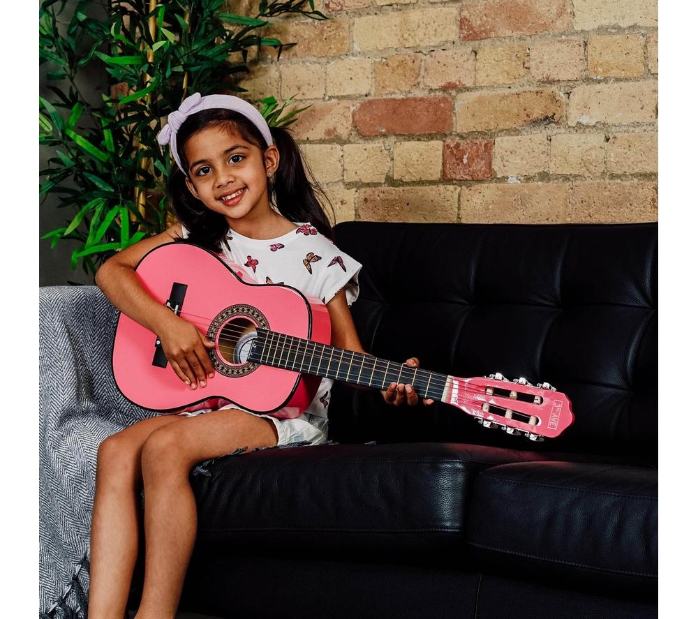 3RD AVENUE 1/4 Size Kids Classical Guitar Bundle - Pink image number 5 of 6