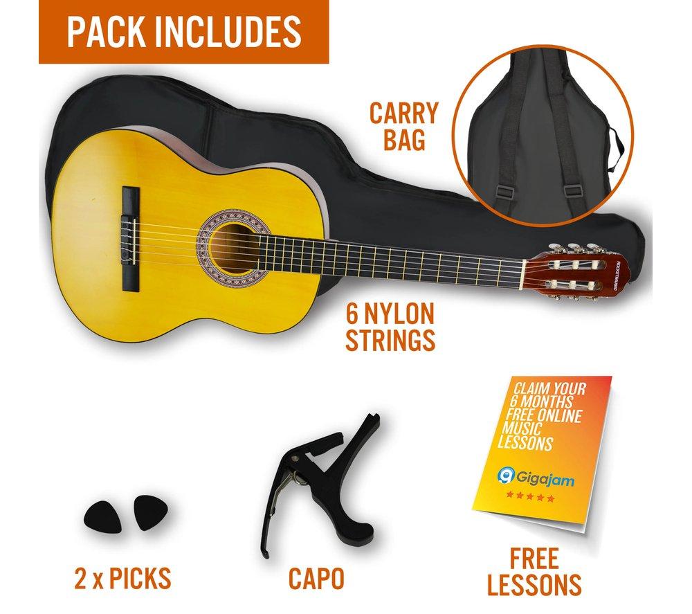 3RD AVENUE XF Full Size 4/4 Classical Guitar Bundle - Natural image number 3 of 6