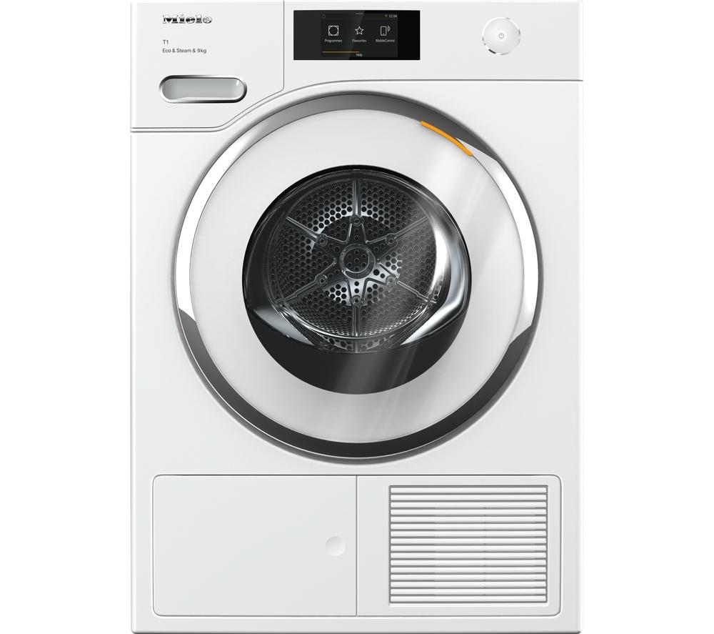 MIELE T1 Eco&Steam TWR780 WP WiFi-enabled 9 kg Heat Pump Tumble Dryer – White, White