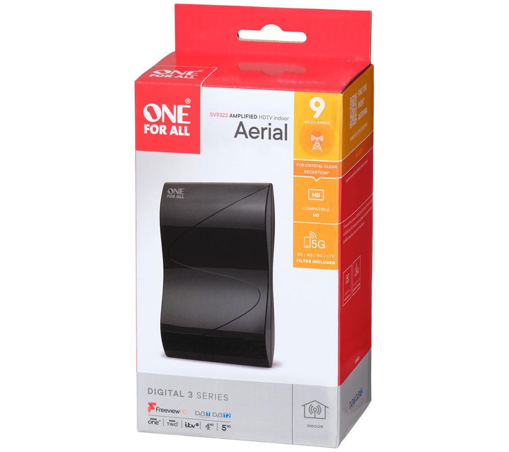 Antena TV Interior - SV9460 ONE FOR ALL, Negro