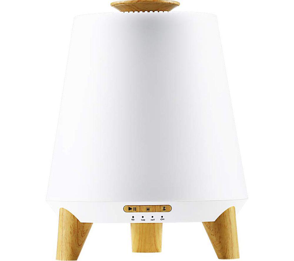VYBRA Atmos ALS-02 Aromatherapy Diffuser & Humidifier with Bluetooth Speaker - White & Brown
