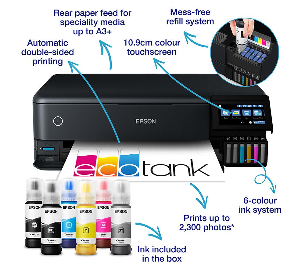EPSON EcoTank ET-8550 All-in-One Wireless A3+ Photo Printer image number 2 of 12