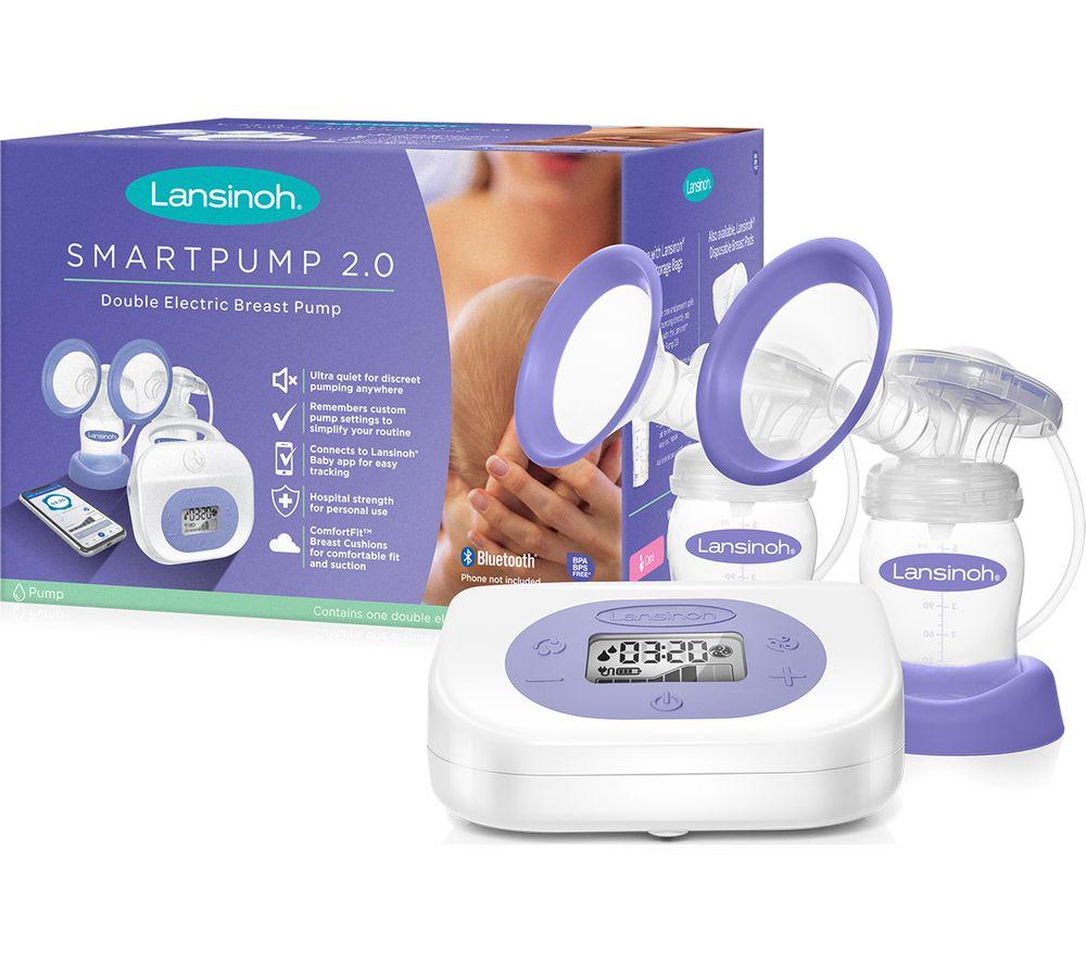 LANSINOH Smartpump 2.0 Double Electric Breast Pump - White & Purple