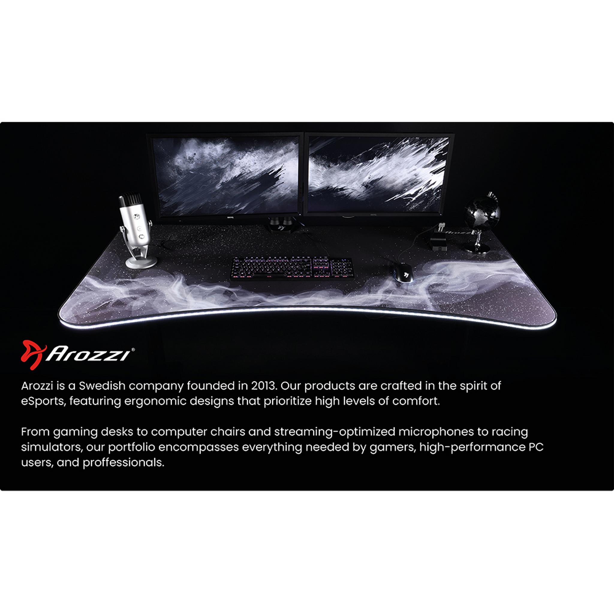 ArozzI branded desk setup with gaming chair