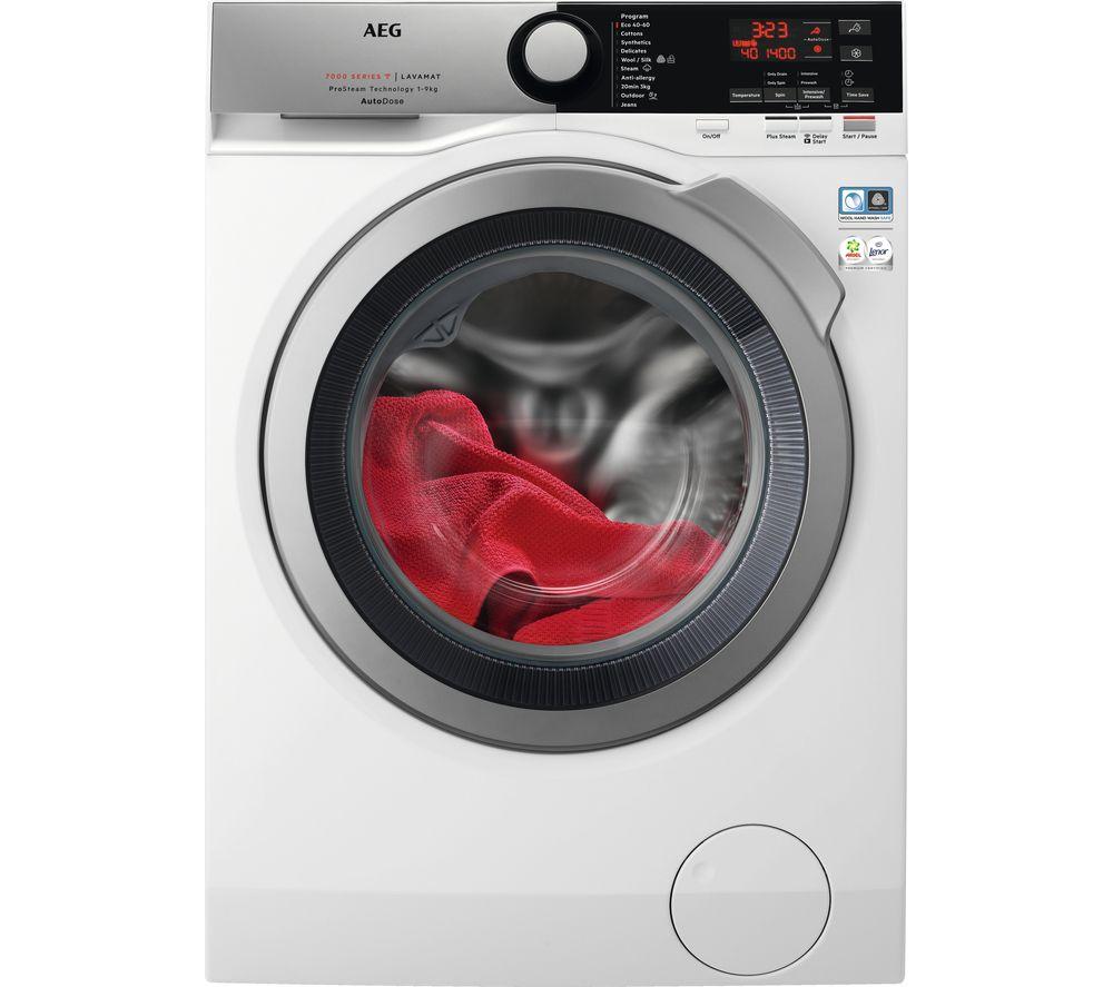 AEG 7000 Series L7FEE945CA 9 kg 1400 Spin Washing Machine - White & Stainless Steel, Stainless Steel
