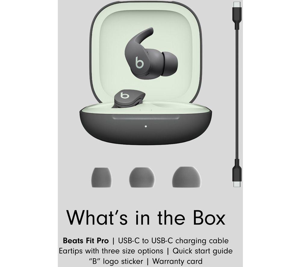 BEATS Fit Pro Wireless Bluetooth Noise-Cancelling Sports Earbuds - Sage Grey image number 7 of 23