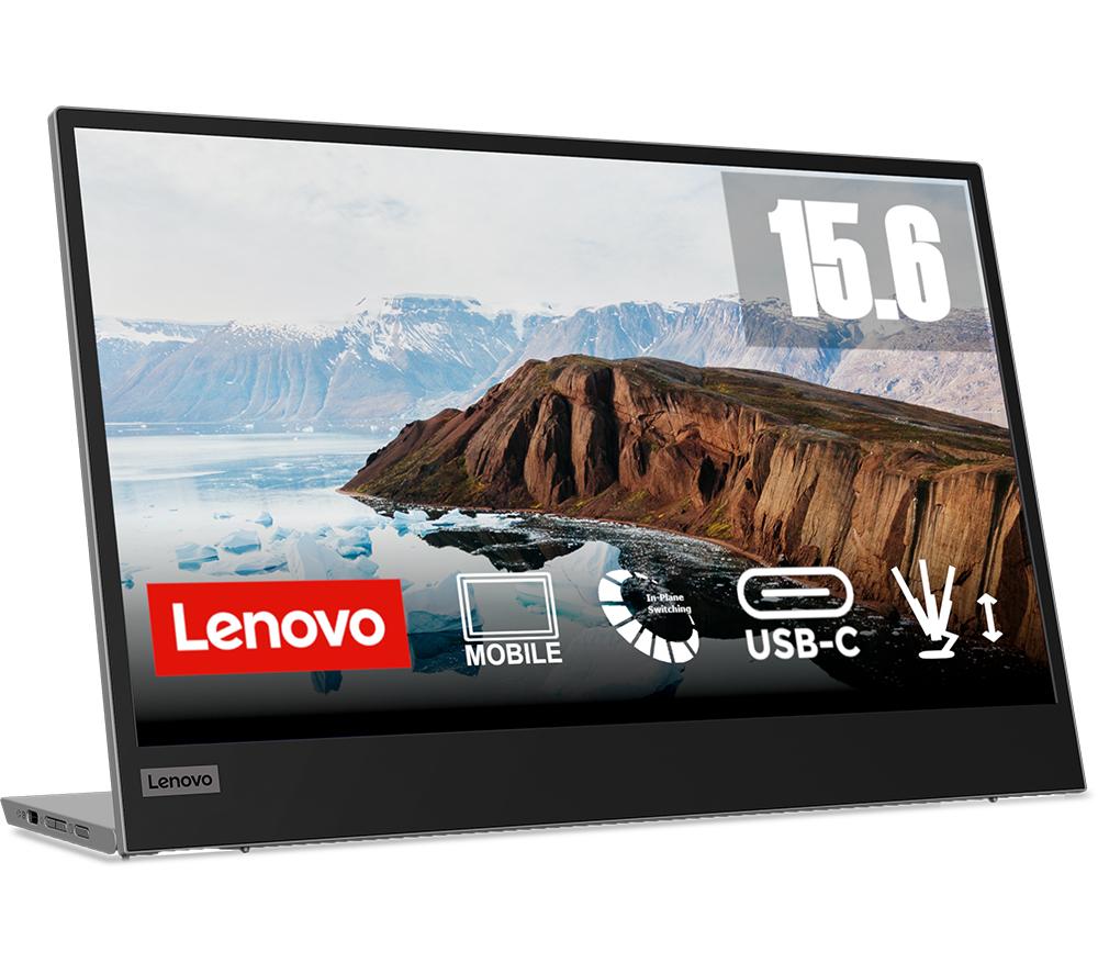 LENOVO L15 Full HD 15.6 IPS LCD Mobile Monitor - Black, Black