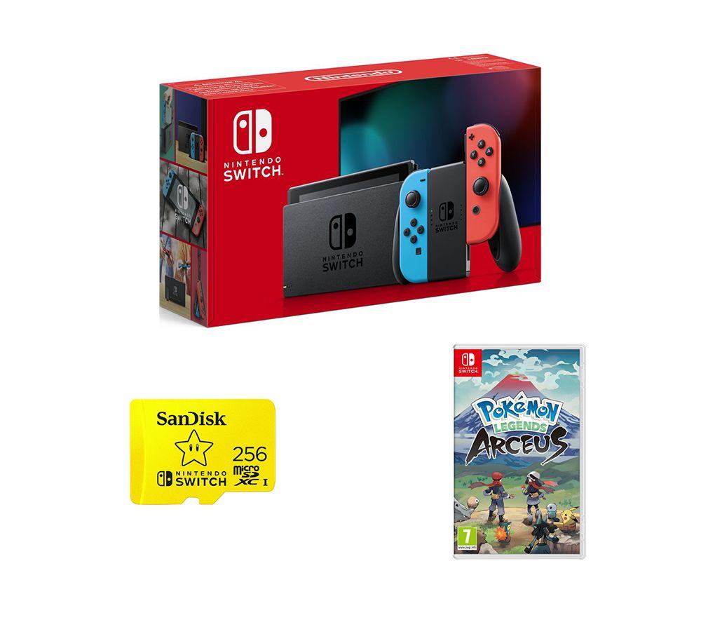 Buy NINTENDO Switch Neon, Pokemon Legends Arceus & MicroSD Card Bundle