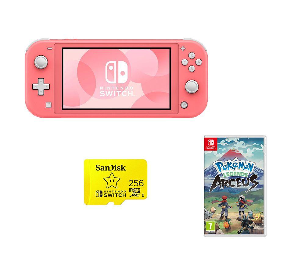 Buy Nintendo Switch Lite Coral Pokemon Legends Arceus Sandisk 256 Gb Memory Card Bundle Currys