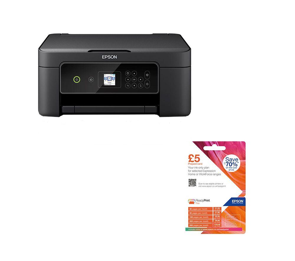 Epson Expression Home XP-3155 All-in-One Wireless Inkjet Printer & �5 ReadyPrint Flex Prepaid Card Bundle, Black