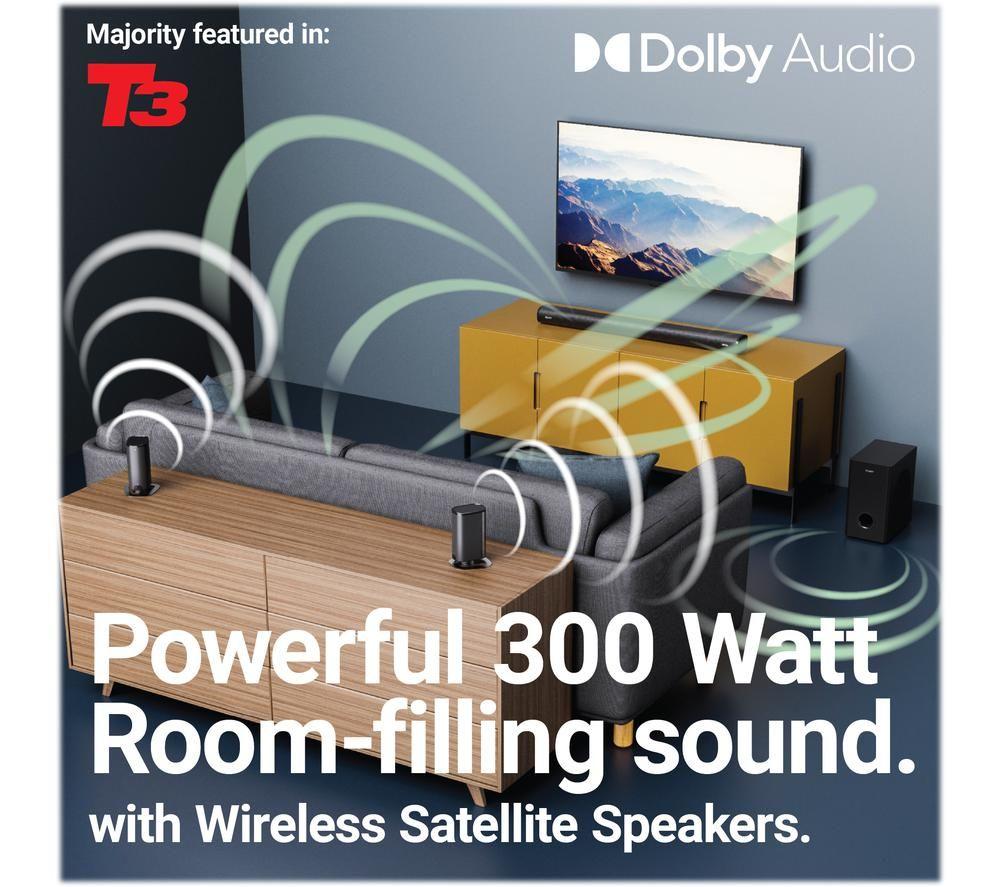 MAJORITY Everest 5.1 Wireless Sound Bar - Black image number 4 of 8