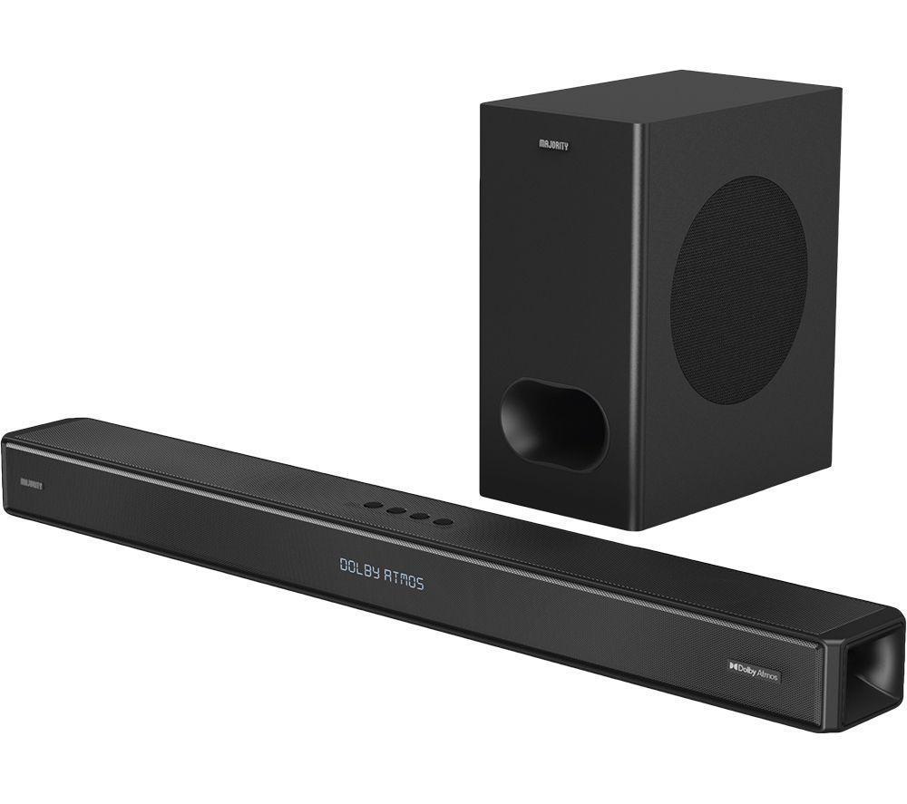 MAJORITY Sierra Plus 2.1.2 Wireless Sound Bar with Dolby Atmos - Black, Black