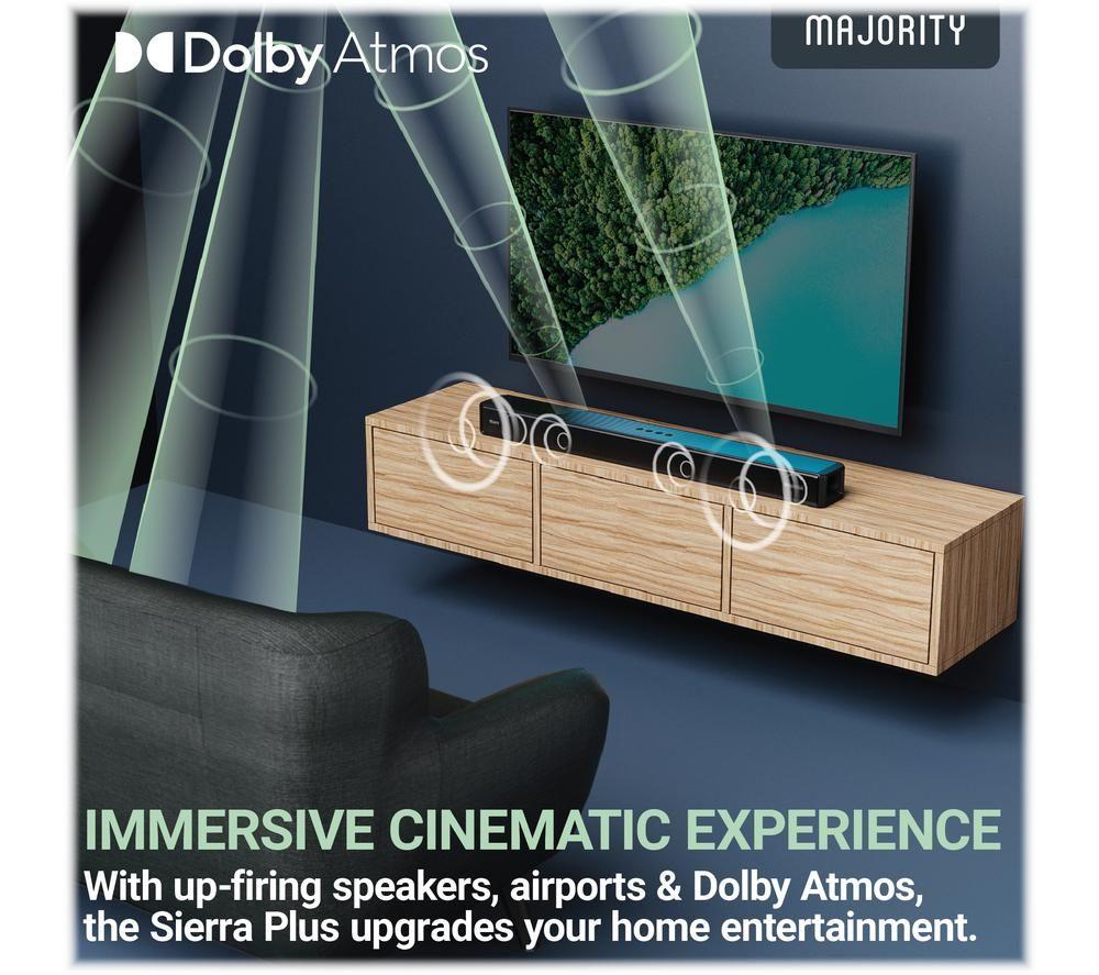 MAJORITY Sierra Plus 2.1.2 Wireless Sound Bar with Dolby Atmos - Black image number 6 of 6