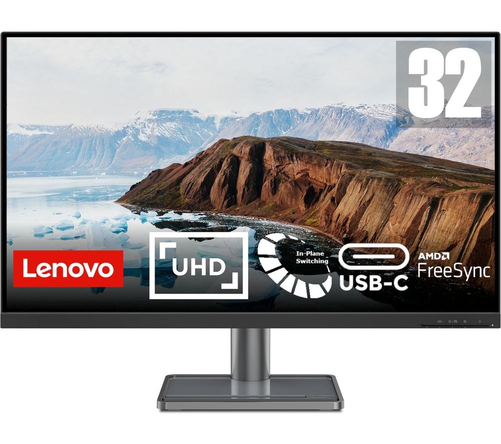 Image of LENOVO L32p-30 31.5" 4K Ultra HD IPS LED Monitor - Black & Grey, Silver/Grey,Black