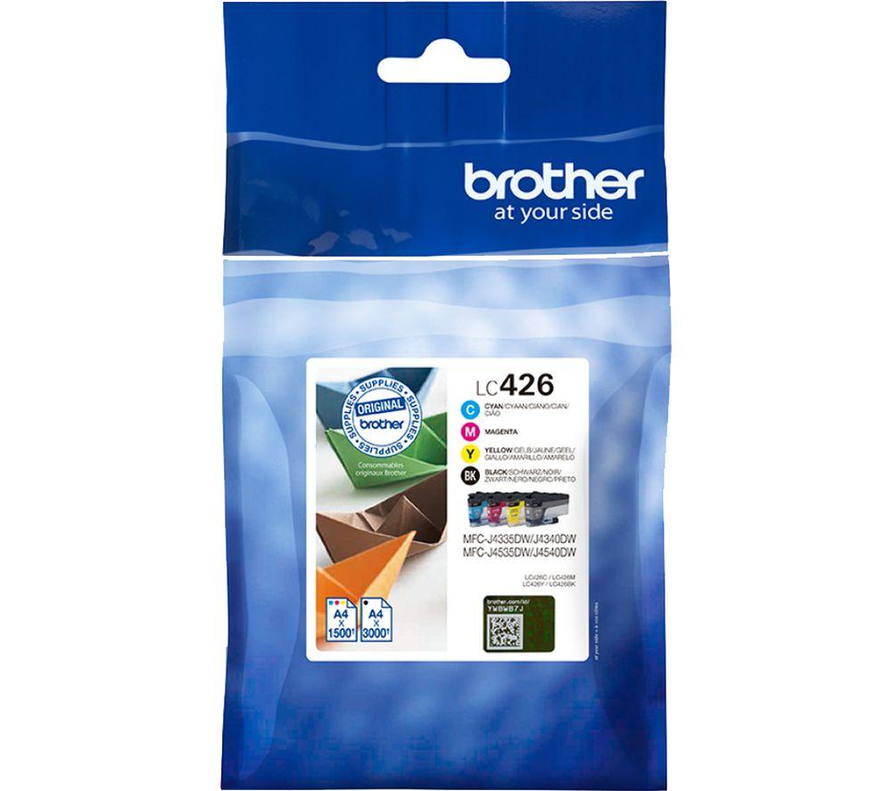 BROTHER LC-426BK/LC-426C/LC-426M/LC-426Y Inkjet Cartridges, Black/Cyan/Magenta/Yellow,Multi-Pack, Standard Yield, Includes 4 x Inkjet Cartridges, Genuine Supplies
