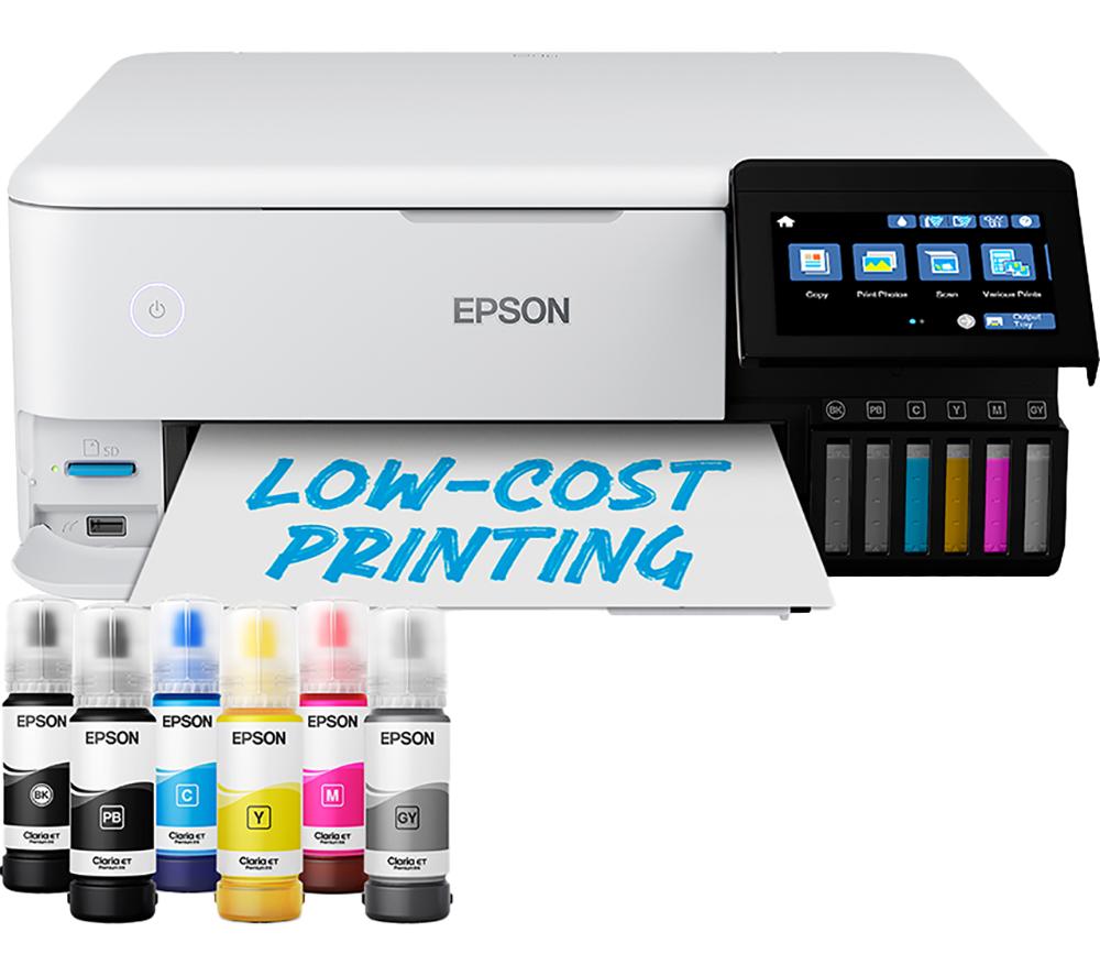 EPSON EcoTank ET-8500 All-in-One Wireless Photo Printer, White