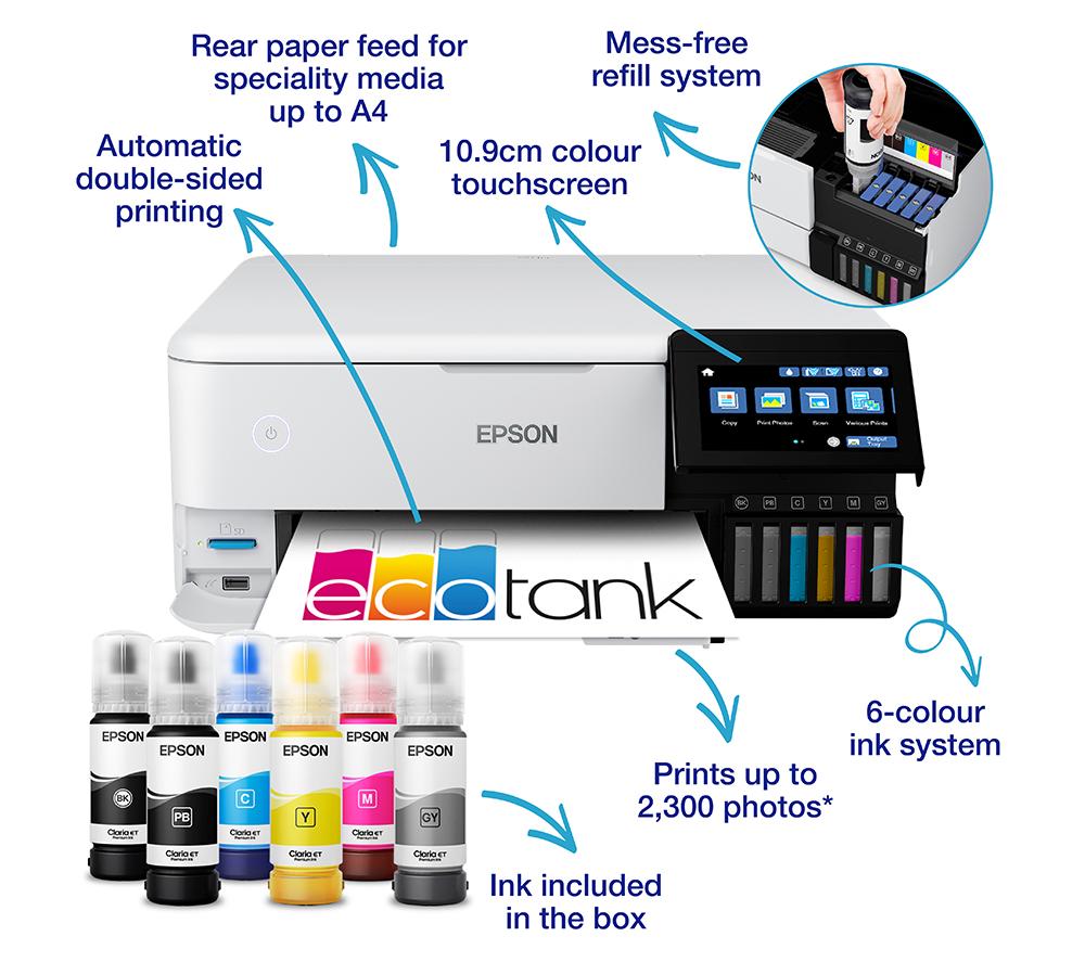 EPSON EcoTank ET-8500 All-in-One Wireless Photo Printer image number 2 of 12