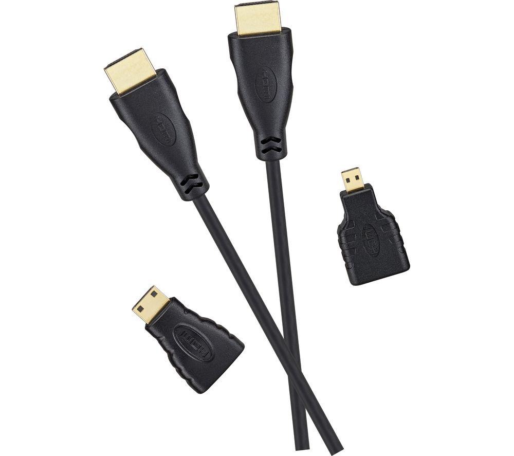 LOGIK L3AHDM23 High Speed HDMI Cable & Adapters with Ethernet - 3 m