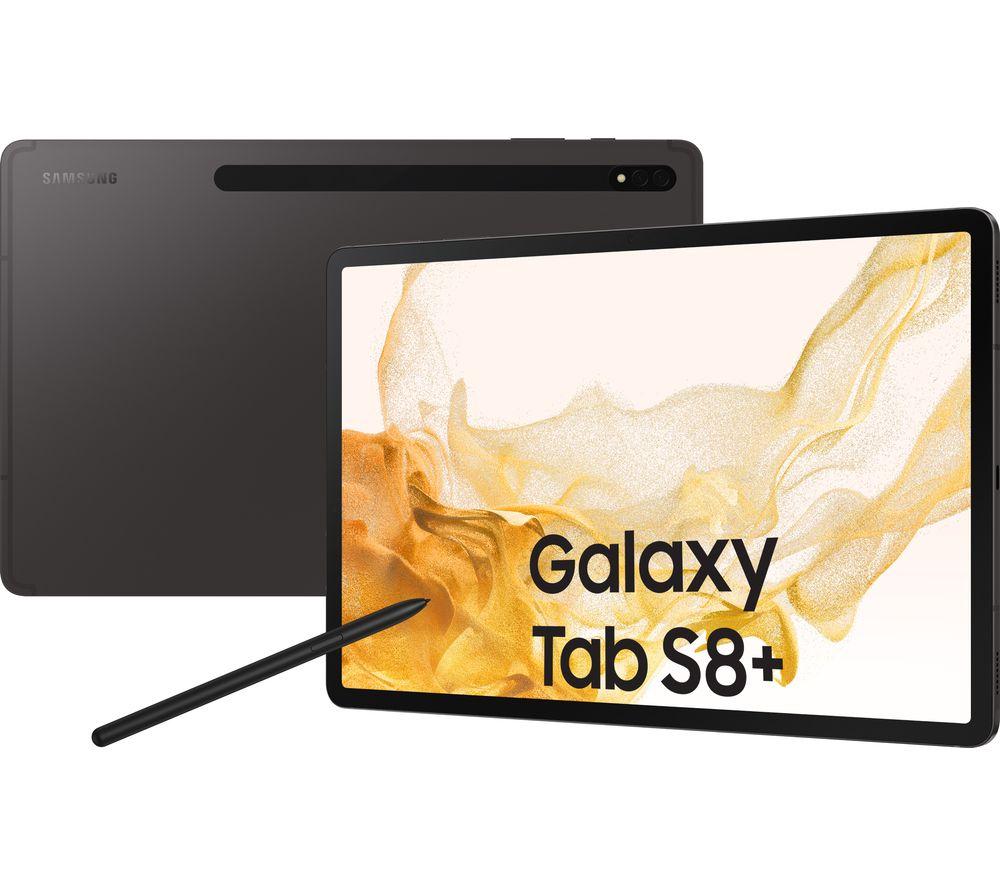 Image of Samsung Galaxy Tab S8 Plus 5G 12.4" Tablet - 256 GB, Graphite, Silver/Grey,Black