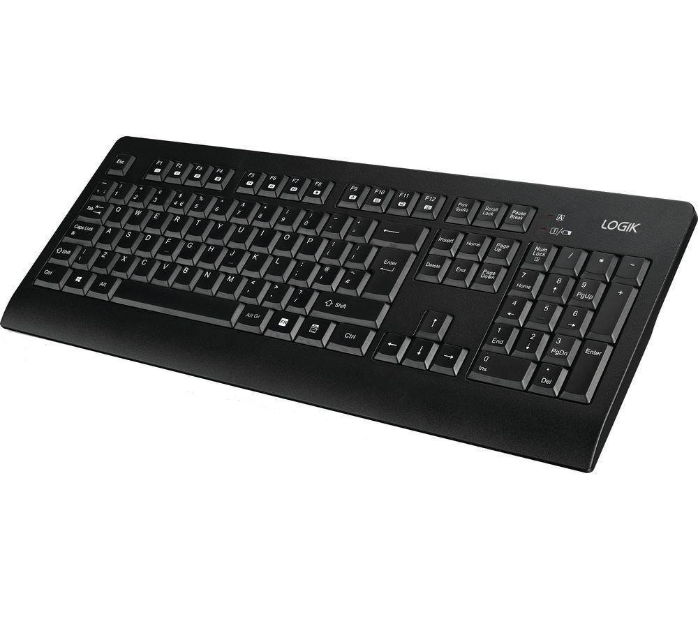 LOGIK LKBWL23 Wireless Keyboard - Black, Black