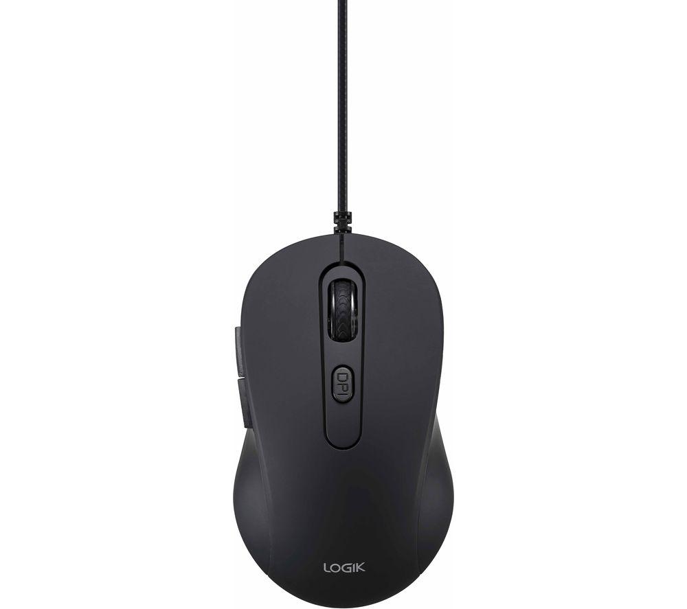 LOGIK L6BWDM23 Optical Mouse, Black