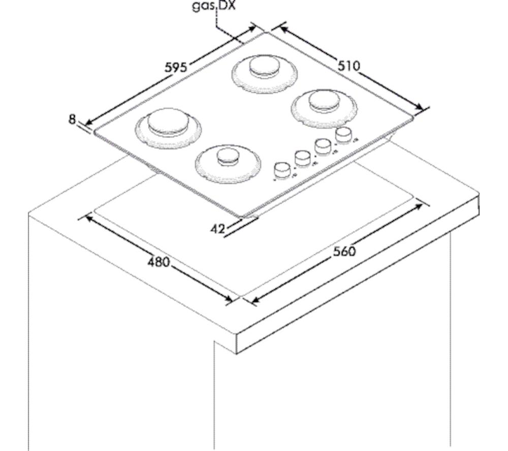 HOOVER HVG6K3B 60 cm Gas Hob - Black image number 6 of 7