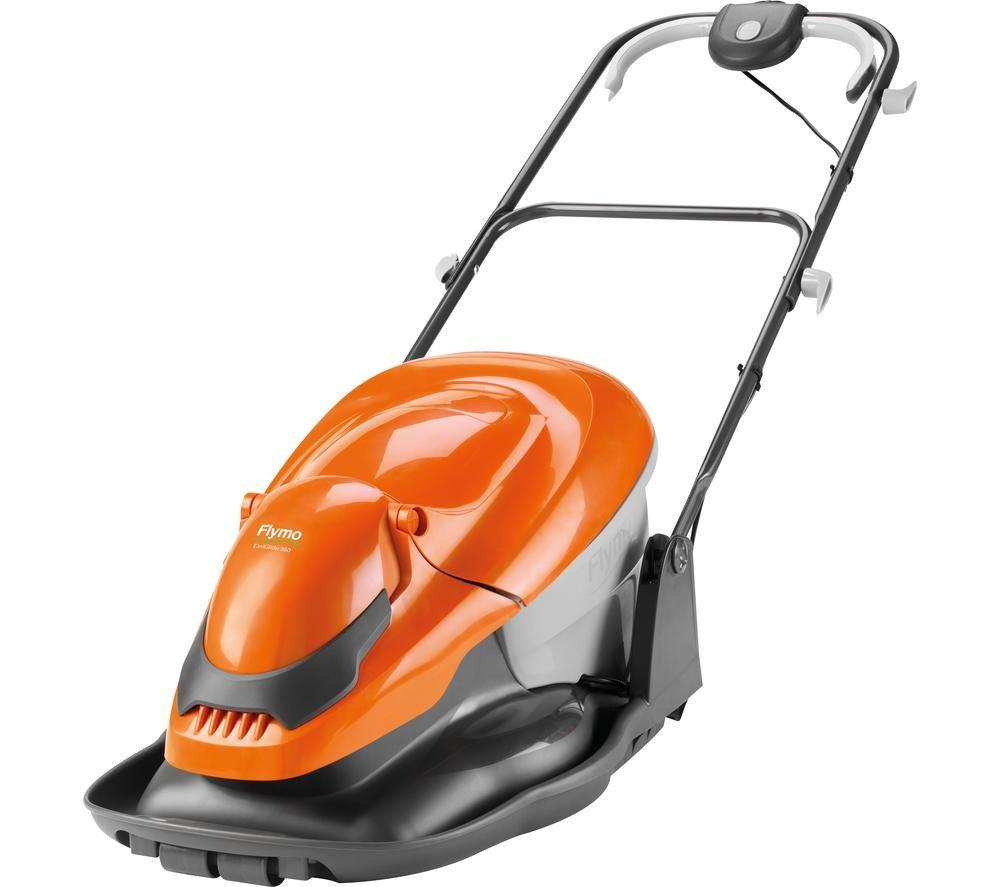 flymo easi glide 360 hover lawn mower - black & orange