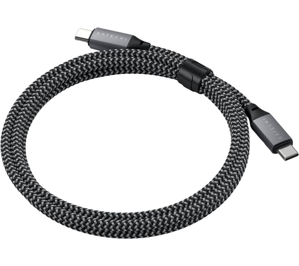 SATECHI ST-TCC2MM USB Type-C Cable - 2 m, Black,Silver/Grey