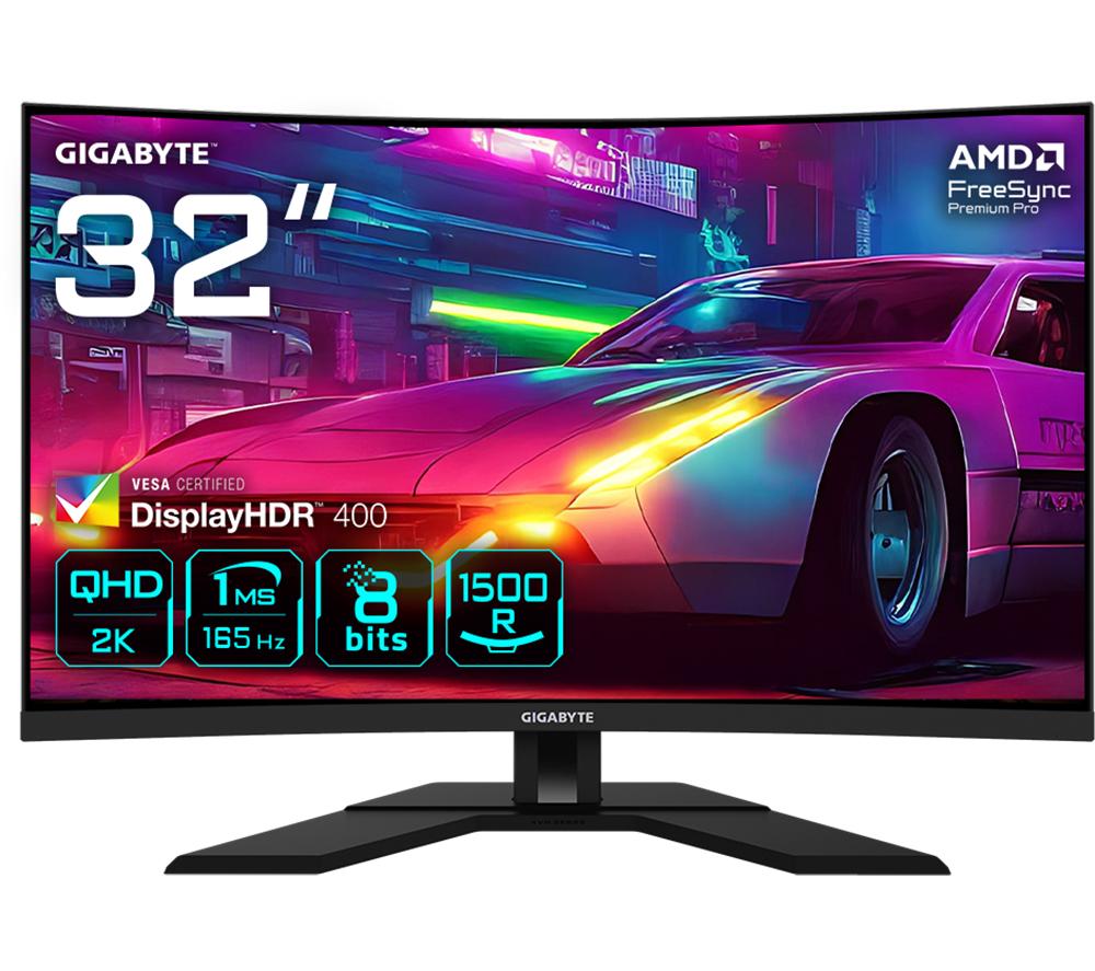 GIGABYTE M32QC Quad HD 32 Curved IPS Gaming Monitor - Black, Black