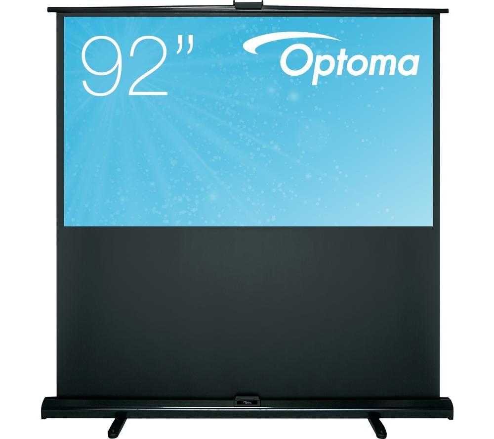 OPTOMA Panoview DP-9092MWL Portable Pull Up Projector Screen, Black