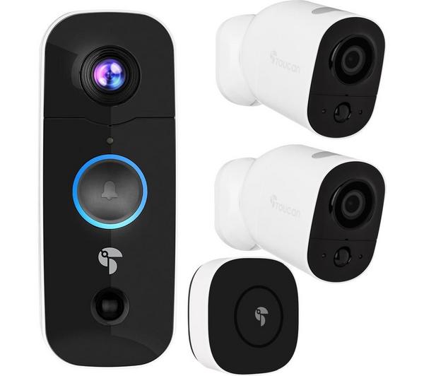 TOUCAN B2200WOC Wireless Video Doorbell with Chime & Full HD 1080p WiFi  Security 2-Camera Bundle