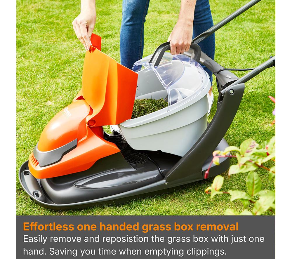 FLYMO Easi Glide Plus 360V Hover Lawn Mower - Black & Orange image number 3 of 8