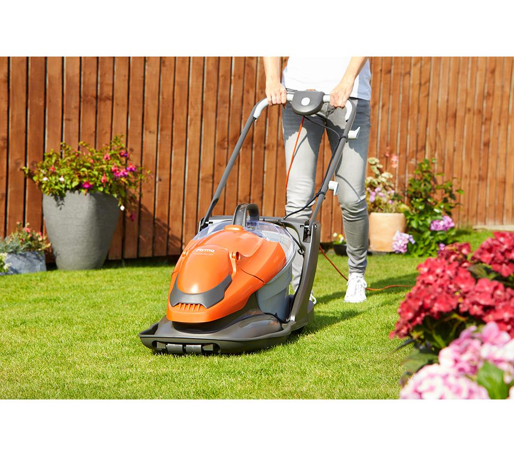 FLYMO Easi Glide Plus 360V Hover Lawn Mower - Black & Orange image number 8 of 8