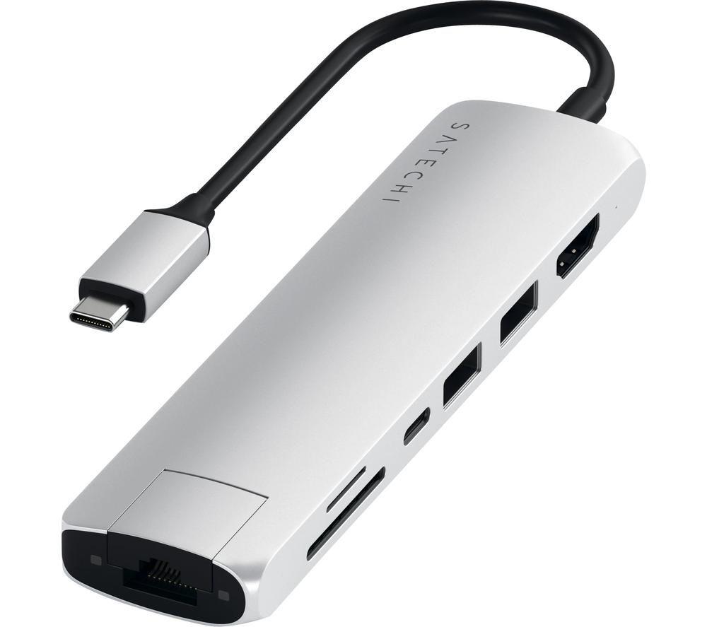 Image of Satechi Slim Adapter 7-port USB Type-C Connection Hub - Silver