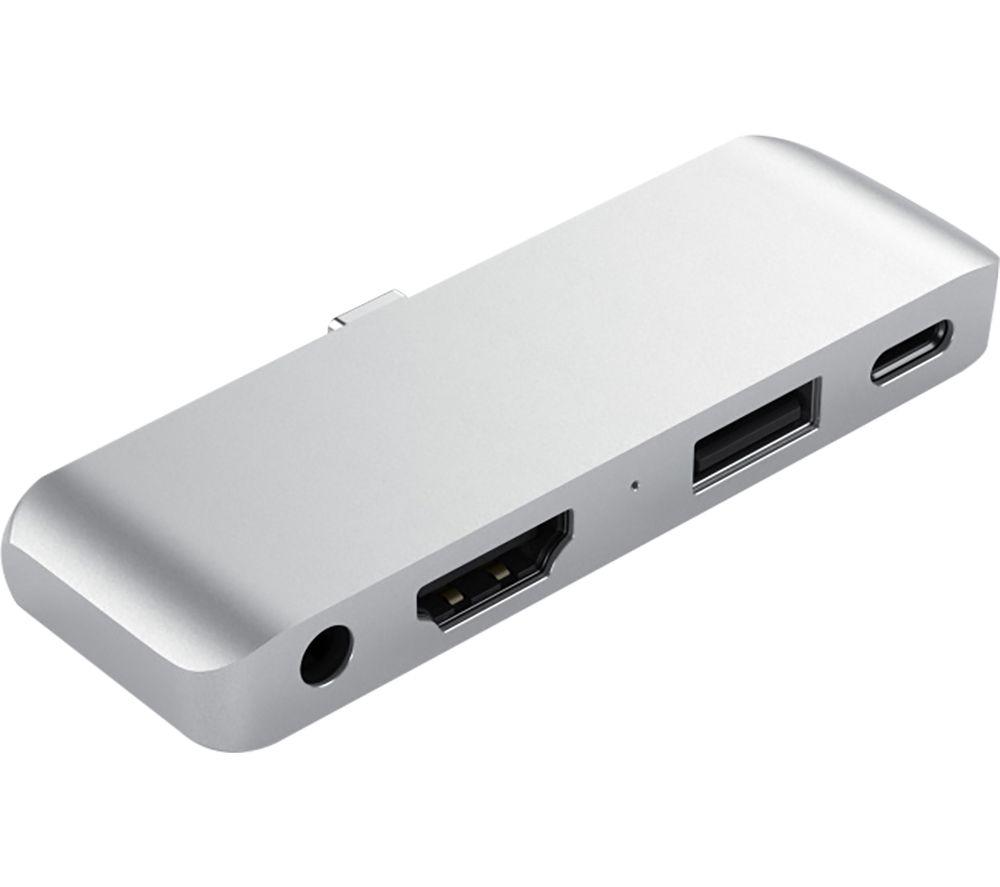 Image of Satechi Mobile Pro Hub 4-port USB-C Connection Hub - Silver