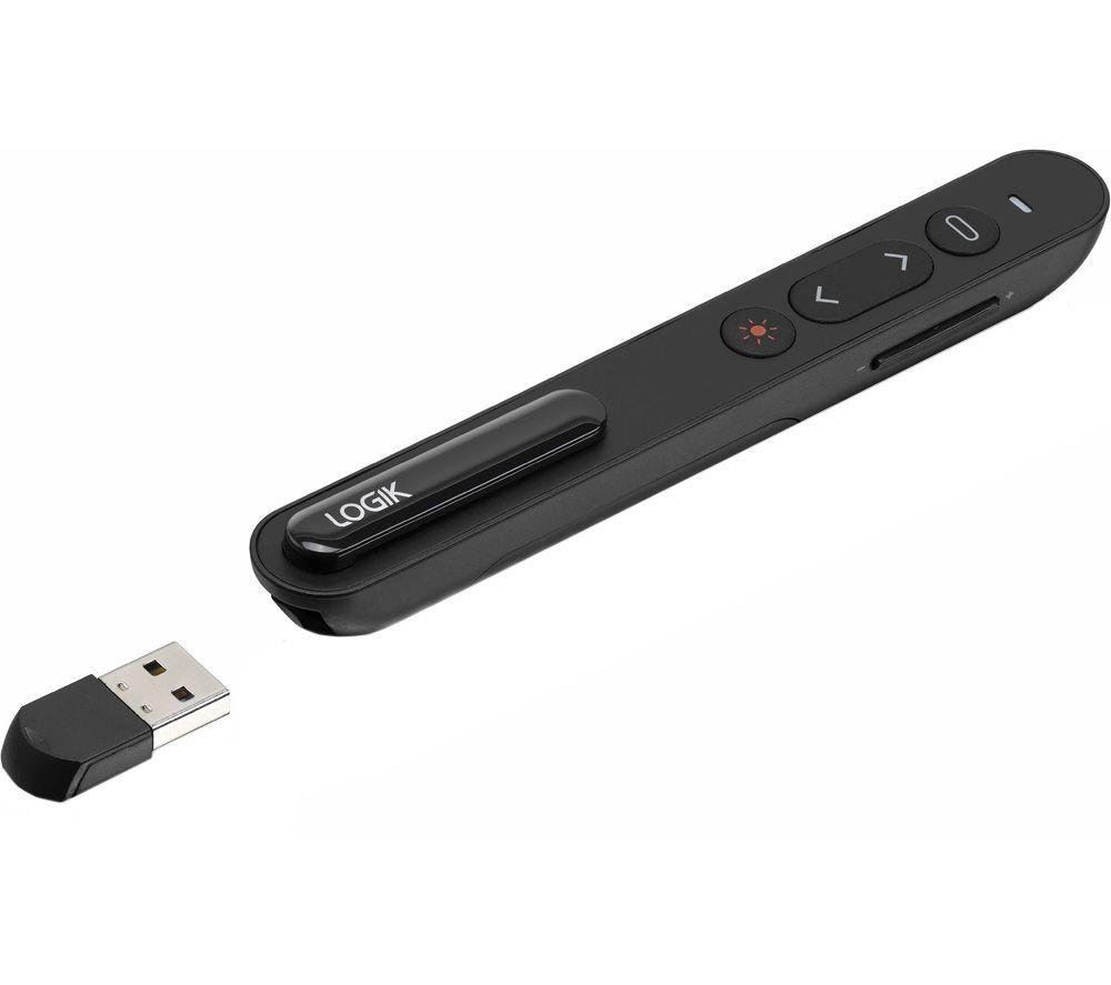 LOGIK LPRES23 Wireless Laser Presenter, Black