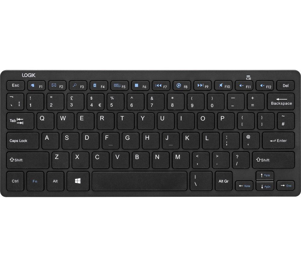 LOGIK LCMMKB23 Wireless Keyboard - Black, Black