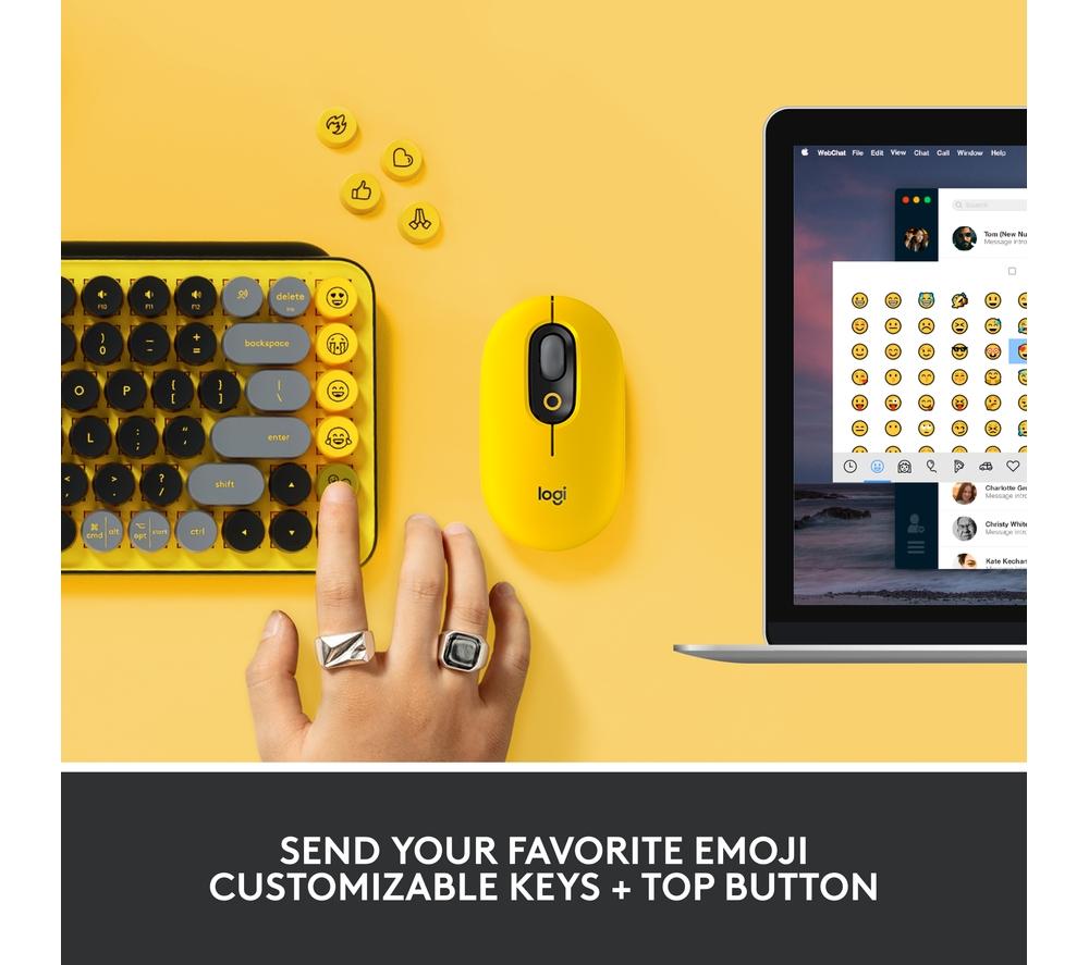 LOGITECH POP Keys Wireless Keyboard & Optical Mouse Bundle - Blast Yellow image number 2 of 7