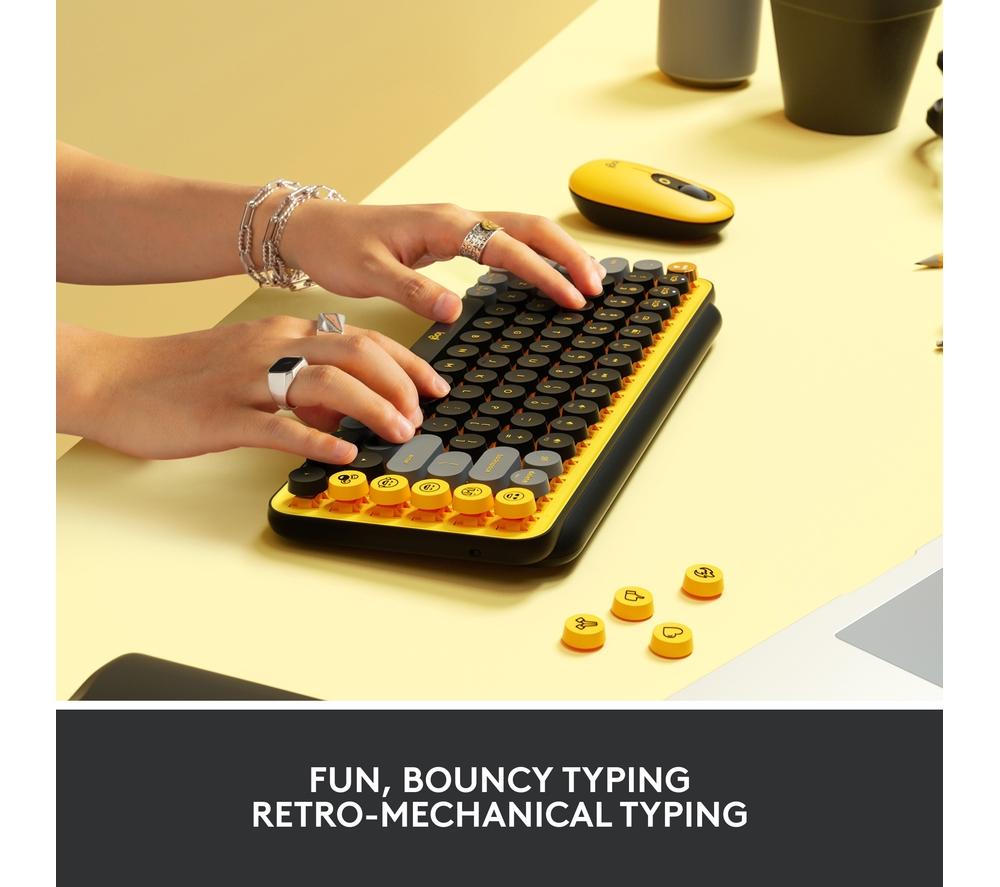 LOGITECH POP Keys Wireless Keyboard & Optical Mouse Bundle - Blast Yellow image number 3 of 7