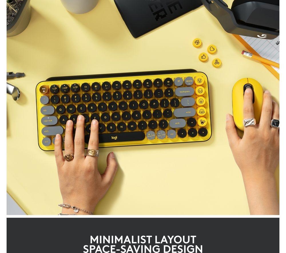 LOGITECH POP Keys Wireless Keyboard & Optical Mouse Bundle - Blast Yellow image number 6 of 7