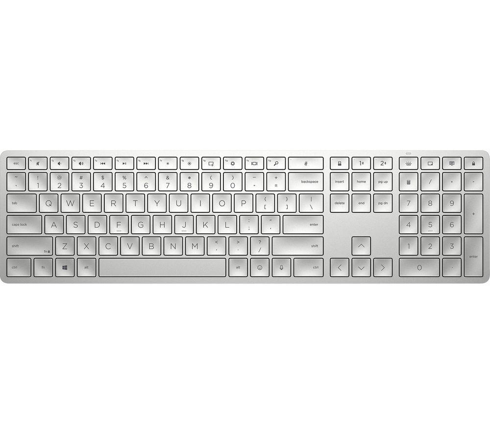 HP 970 Programmable Wireless Keyboard - Silver, Silver/Grey