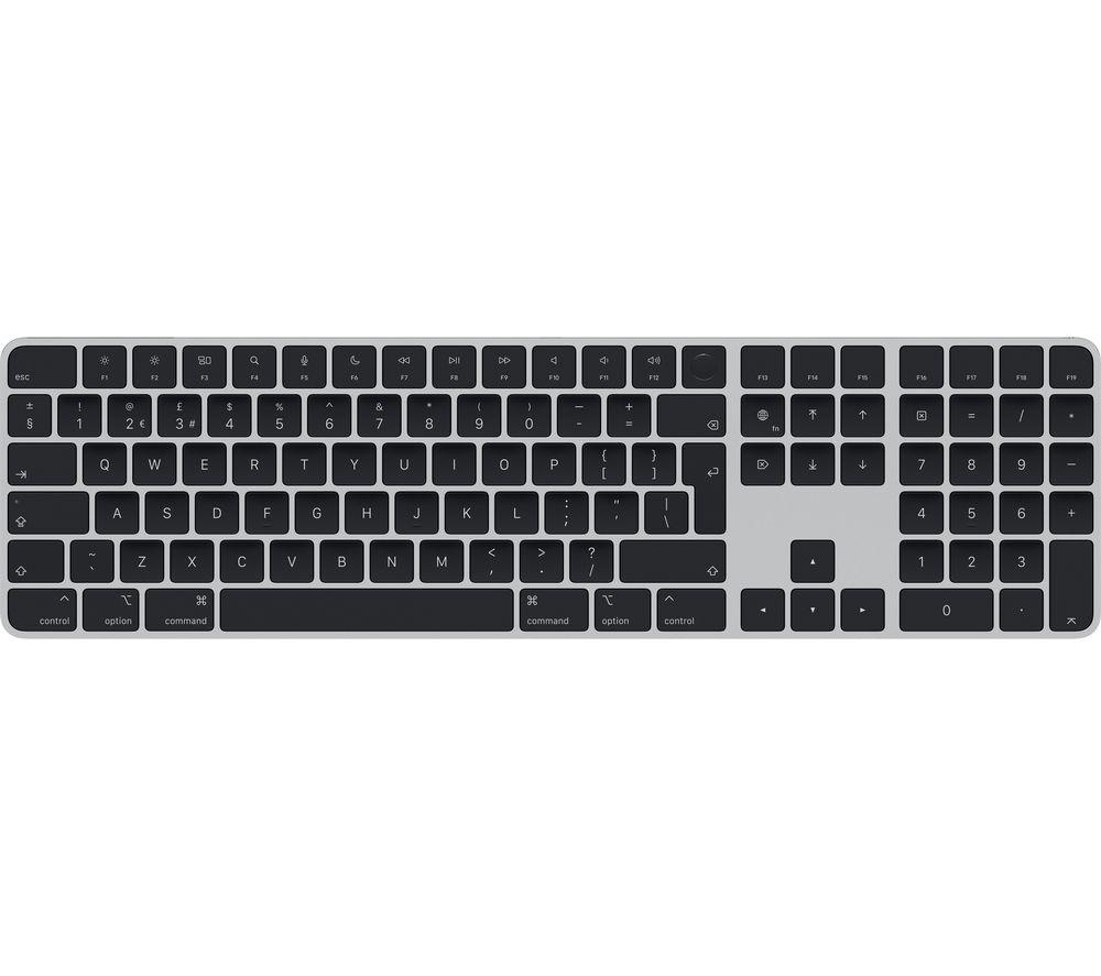 APPLE Magic Wireless Keyboard with Touch ID & Numeric Keypad - Black & Silver, Silver/Grey,Black