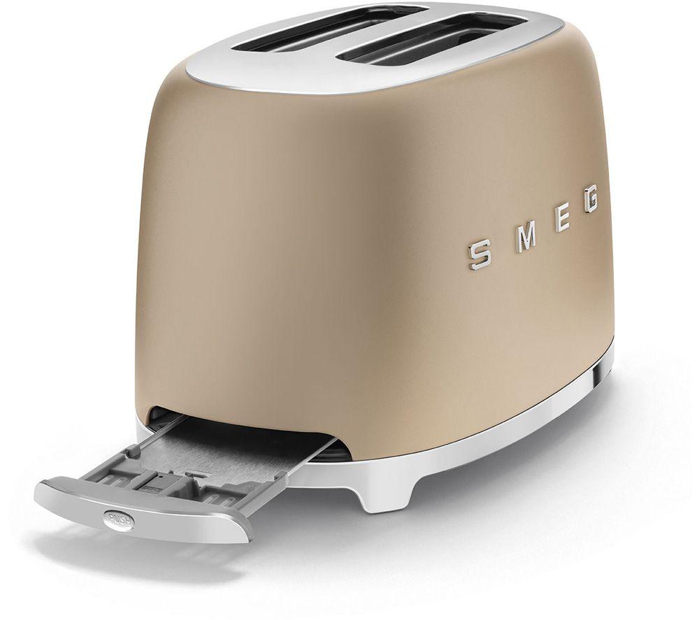 SMEG 50's Retro TSF01CHMUK 2-Slice Toaster - Matt Champagne image number 3 of 11