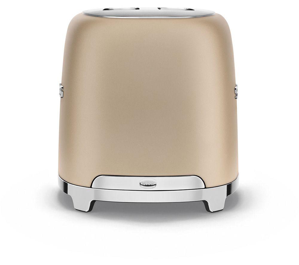 SMEG 50's Retro TSF01CHMUK 2-Slice Toaster - Matt Champagne image number 4 of 11