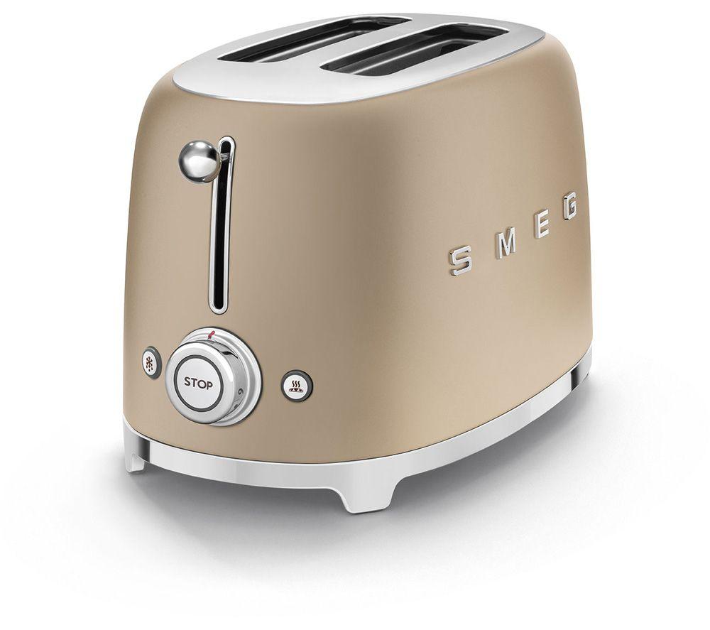 SMEG 50's Retro TSF01CHMUK 2-Slice Toaster - Matt Champagne image number 7 of 11